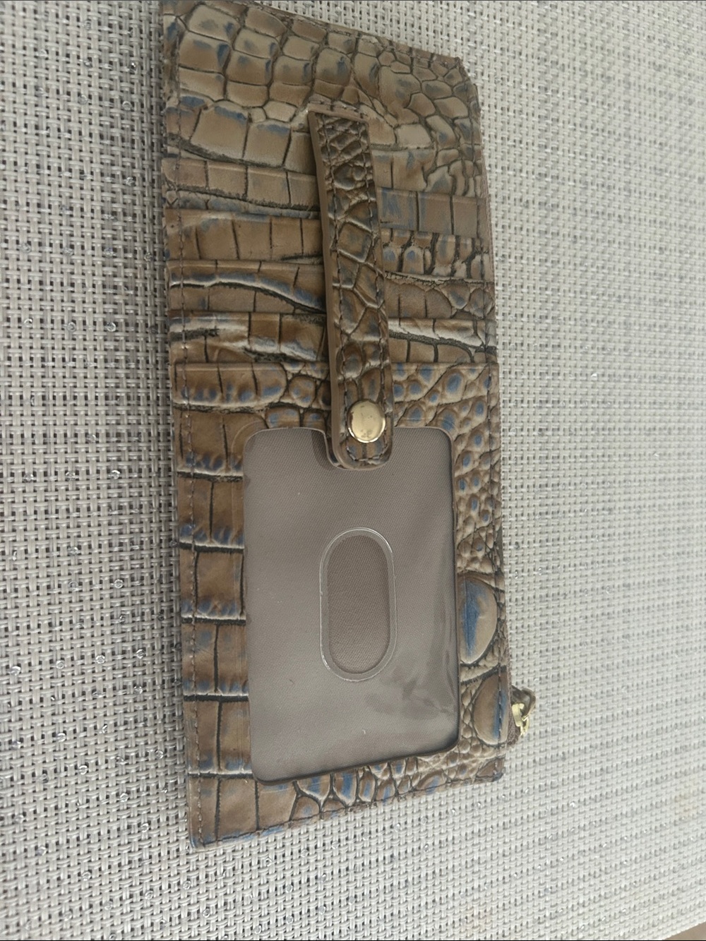 Brahmin Brown Croc-Embossed Card Wallet
